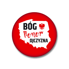 Patriotyczna przypinka Bóg, Honor, Ojczyzna